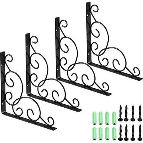 Console pour étagère, Support Équerre,4PCS Support d'étagère Mural Métal (1/4)