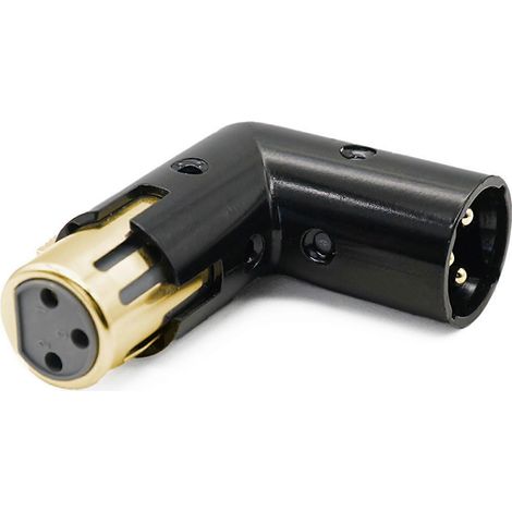 Adaptateur de connecteur audio métallique flexible à 3 broches mâle-femelle, adapté aux performances sur scène et à l'enregistrement (or). (1/5)