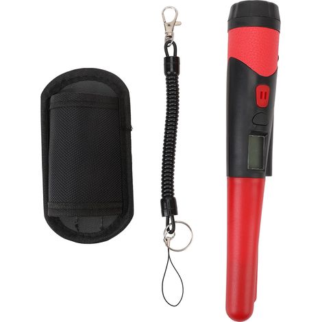 Metal Detector Pinpointer Handheld with LCD Display High Sensitivity Portable Pinpointing Finder for Camping Hiking Red