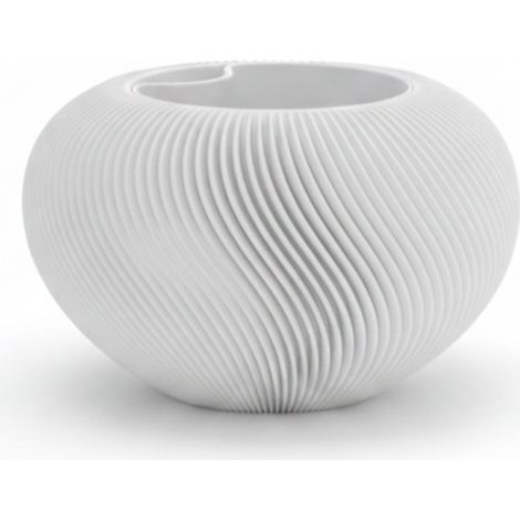 Pot de fleurs blanc classique de forme ronde pour plantes (1/3)