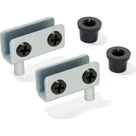 Set Cerniera per porta di vetro, 4-6 mm di spessore, Acciaio, Grigio metallizzato 1016025 EMUCA (1/2)