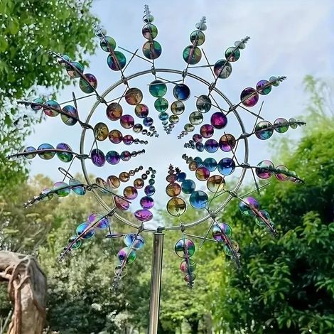 Colorful Garden Wind Chime & Pinwheel, Patio Decoration, Outdoor Garden Ornament