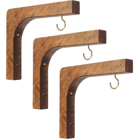 3 Stücke Hängende Holz Pflanzenhaken Wandhalterung für