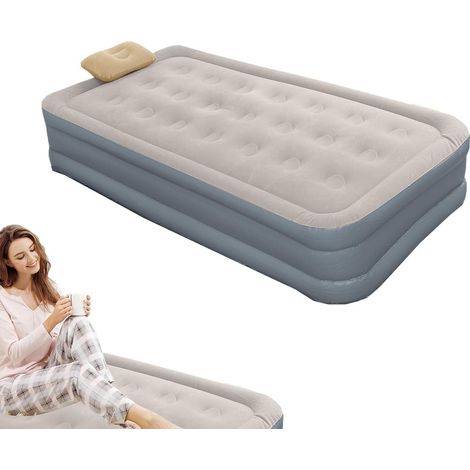 Matelas Gonflable Matelas De Sol Pneumatique Portable Une Place Lit Gonflable Avec Pompe Intégrée Pour La Maison, Le Salon, Les Invités, La Tente, Le Camping, Randonnée, L'Extérieur (1/5)
