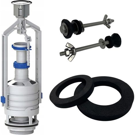 Robinet De Vidange Pour WC De Chasse D'eau 107 mm Pour Chasse D'eau WC Réservoir De WC Robinet De Chasse D'eau Avec Arrêt Avec Kit De Réparation Avec Joints Vis (1/5)