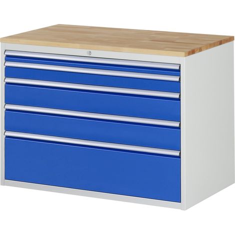 Rau Schubladenschrank Buche-Top und 5 x Schubl.-XXL 1x60 1x90 2x150 1x270mm (1/5)