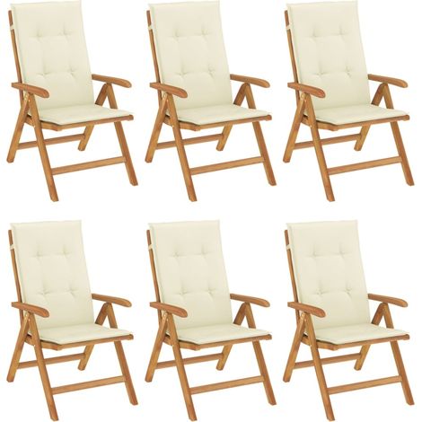 Maison Exclusive - Sillas de jardín reclinables y cojines 6 uds m (1/5)