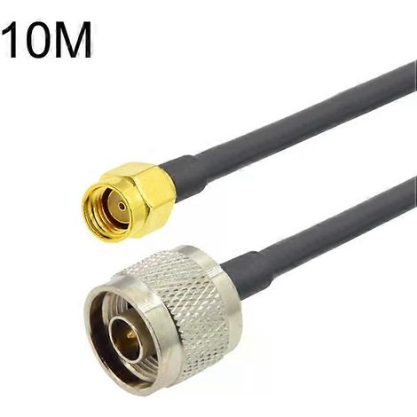 Câble adaptateur coaxial RP-SMA mâle vers N mâle - Longueur du câble RG58 : 10 m (1/2)