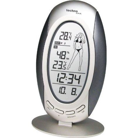 techno line WS 9723 Stazione Meteo, Grigio/Argento (1/3)