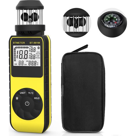 APEX Cet anémomètre de poche offre une mesure omnidirectionnelle de la direction du vent à 360°, un affichage de la vitesse et de la température du vent, et est équipé d'un écran LCD. (1/2)
