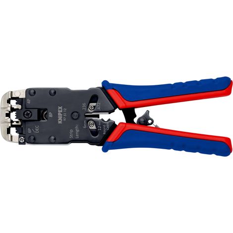 KNIPEX 97 51 12 Pince à sertir pour fiches Western avec poignées multimatières brunie 200 mm