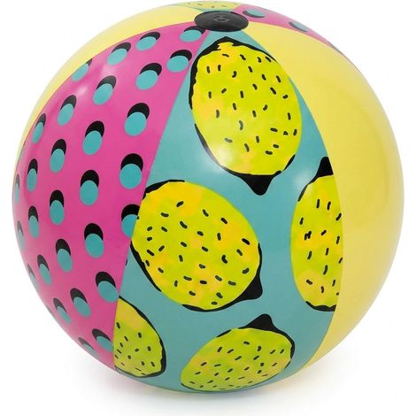 Pallone da Spiaggia Gonfiabile Gigante Design Retrò Mare Piscina 122cm