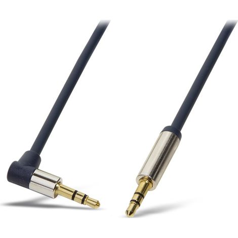 Câble jack LOGILINK CA11300, 3 m, bleu, coudé