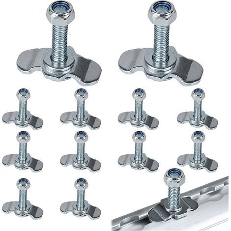 12x Rail D'arrimage D'extrémité M8x40, Rail D'arrimage Single 500 daN Ferrures de Rechange pour Rail D'arrimage Acier Galvanisé, Airline Ferrure D'extrémité pour Arrimage du Chargement Fitting (1/5)
