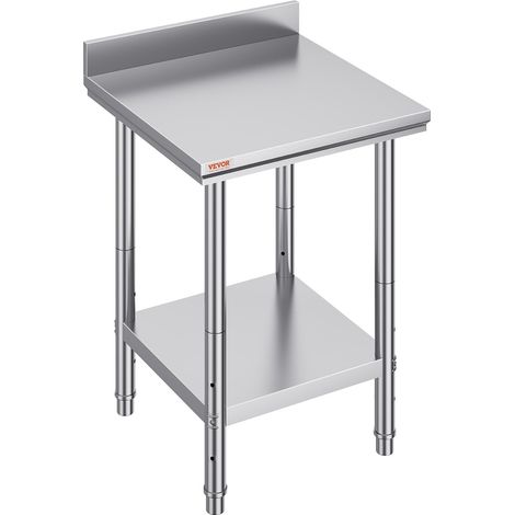 Table de Travail Cuisine Inox 60x60x80 cm Plan Travail Cuisine 2 Étage Acier Inoxydable Charge 750 kg avec Accessoires de Montage pour Préparation Cuisine Aliment Repas Hôtels Bureaux Hôpitaux (1/5)