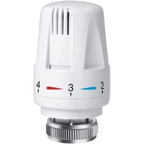M30x1.5 White 1 piece Thermostatic Head Heating Thermostatic Valve Radiator Valve Head Temperature Control Valve Thread (1/5)