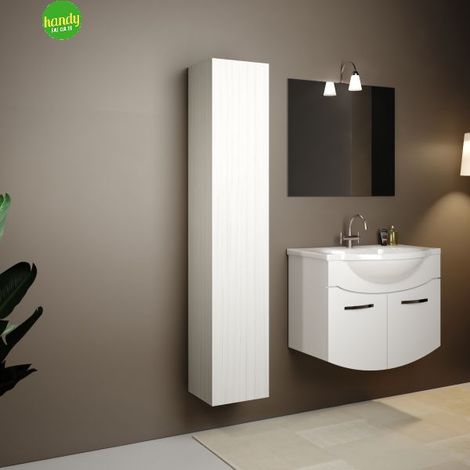 Pensile multiuso Mobo Hope in mdf bianco frassinato cm l33 x p33 x h163 (1/4)
