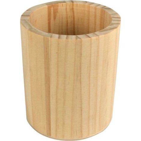 MégaCréa DIY - Pot à crayons en bois diam. 8,5 cm, haut. 10 cm