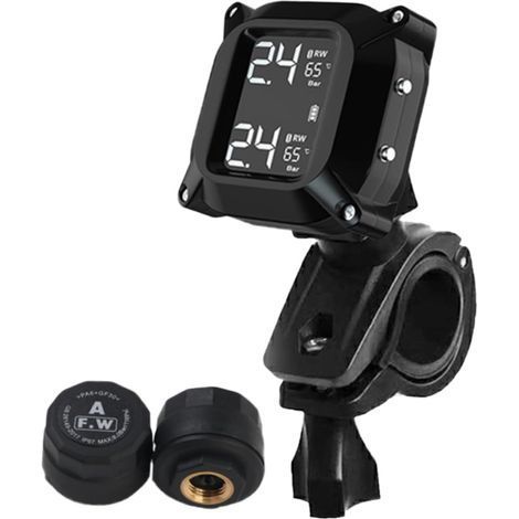 1 juego de monitor de presión de neumáticos para motocicleta, sensor de presión de neumáticos inalámbrico, detector de presión de neumáticos para motocicleta, sensores de presión de neumáticos, sensor (1/5)