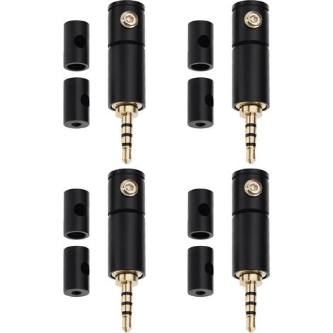 Set mit 4 Stück 2,5-mm-Stereo-Klinkensteckern (männlich), Ersatzteil für 4-polige Audiostecker, Lötadapter für Kopfhörer, DIY-Audiokabelanschluss (1/5)