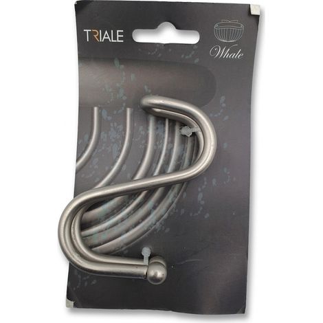 TRIALE Whale - Crochet en S métal argenté - Boules aux extrémités - Polyvalent - Voir photos pour détails (1/4)