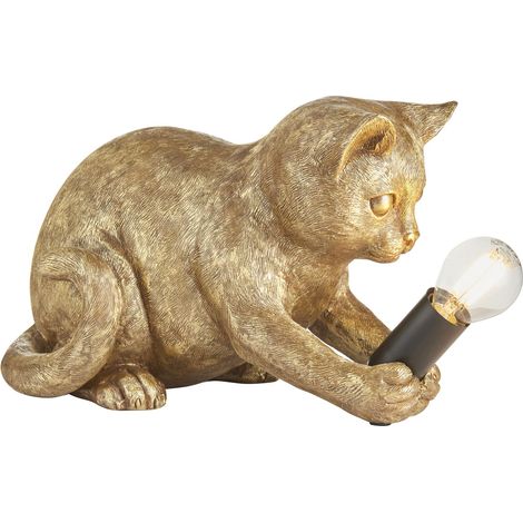 Lampada da tavolo gatto resina oro vintage E14 7W Endon (1/5)