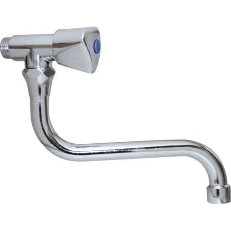 Rubinetto a muro lavello semplice acqua fredda PRESTO becco 20cm (1/2)