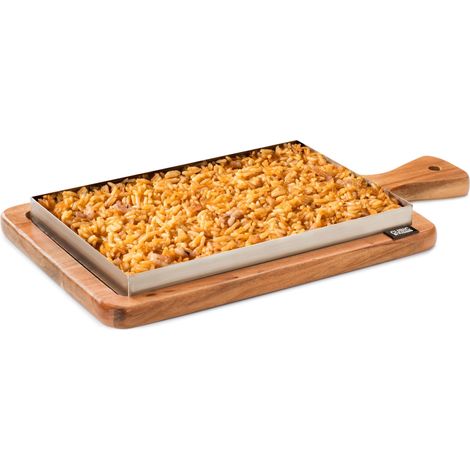 Planche de Présentation Inox et Bois avec Manche 34 x 18 cm - Pujadas