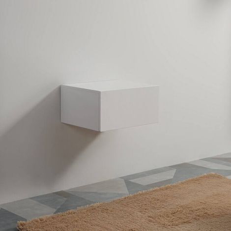 Rue Du Bain – Meuble de rangement 1 tiroir blanc brillant – MDF 19mm – 60x50cm – Fermeture soft close – Ouverture totale du tiroir (1/5)