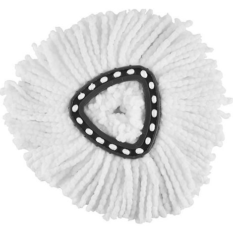 Lot de 2 recharges (blanches) en fil de coton triangulaire, tête de balai pivotante, lingettes de balai compatibles avec les balais et compatibles avec O-Cedar. (1/2)