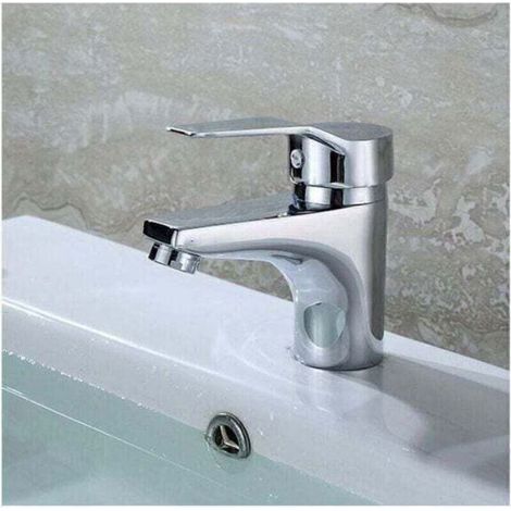 Mitigeur Lavabo - Commande Unique - Acier Inoxydable Chromé - Salle De Bain - 1 Pièce (1/4)