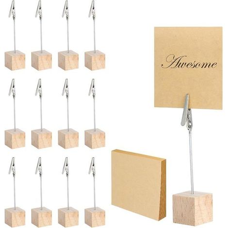 12 supports photo avec pinces et un paquet de notes autocollantes, porte-photos, attache-mémos. (1/5)