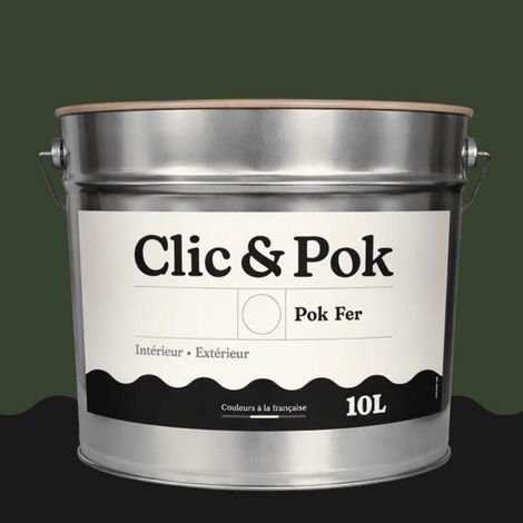 Peinture Fer Antirouille – Métal Extérieur Intérieur, Satinée, Protection Rouille - 10L - RAL 6020 - Vert oxyde chromique
