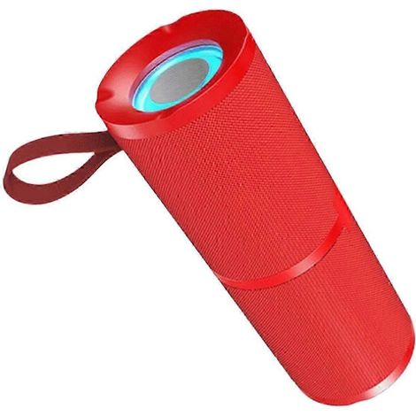 Enceinte Bluetooth portable sans fil, double haut-parleur, son surround, éclairage RGB, résistante à l'eau, appels mains libres pour les voyages en extérieur - 2026, rouge (1/5)