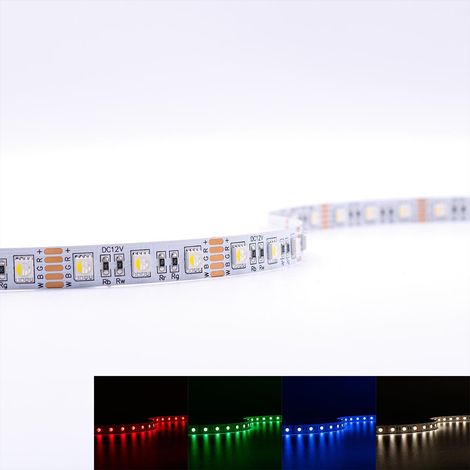 Strip 12V 5M 14,4W/m 60LED/m 12mm IP20 Farbwechsel - Lichtfarbe: RGB+4000K - Schutzart: IP20 (1/5)
