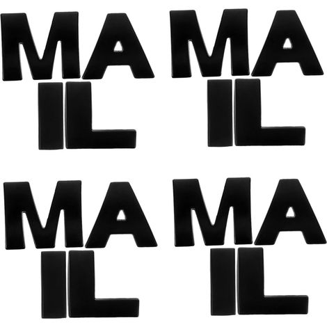 4 Ensembles Logo De La Boîte Aux Lettres Lettre Autocollantes Autocollant Lettre Alphabet Lettres D'or Stickers Lettres Autocollantes Lettres Autocollants Grand Black 4 Pièces 4 (1/5)