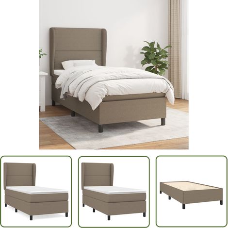 The Living Store Boxspringbett mit Matratze Taupe 90x200 cm Stoff - Boxspringbett - Doppelbett - Bettenrahmen - Lattenrost - Matratze (1/5)