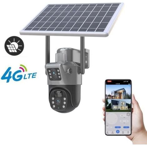 Caméra de surveillance extérieure solaire sans fil 4G – Résolution 5MP – Vision nocturne – Étanche IP66 – Batterie 10400mAh (1/4)