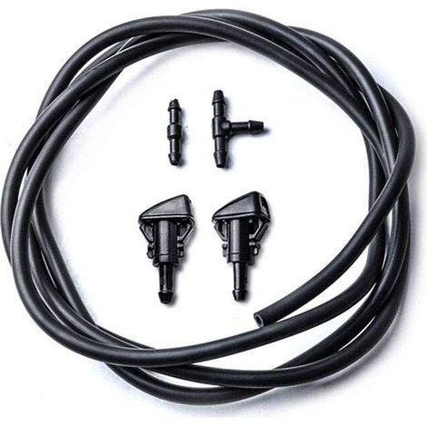 Scheibenwaschdüsen-Set für Chrysler / Dodge / Jeep / Ram, 2 Meter Flüssigkeitsschlauch mit Anschlussstück, 2-teilig, 5303833AA, Schwarz (1/5)