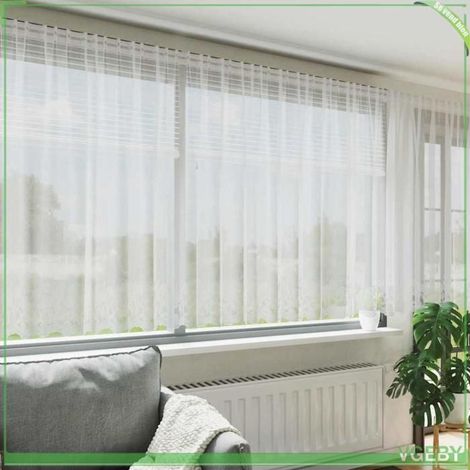Rideau en Dentelle - Blanc - 140 x 500 cm - Polyester - Tamisant (1/5)