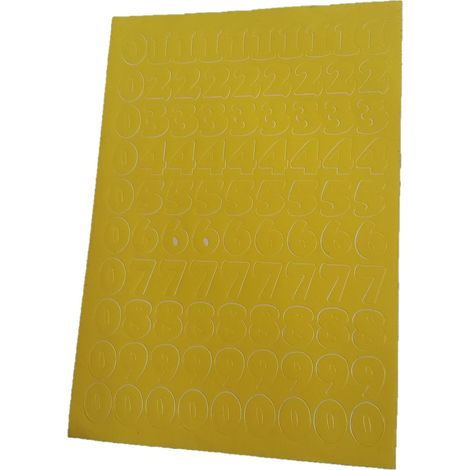 Chiffres autocollants jaunes de 2 cm