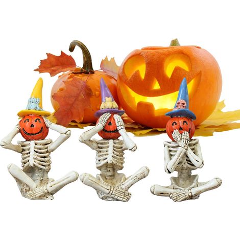 Figurines d'halloween - Squelette de Bureau Effrayant - (1/5)
