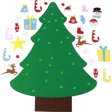 Kit Sapin de Noël en Feutre DIY Déco Murale Cadeau Enfant Nouvel An Fête Ornement Festif (1/5)