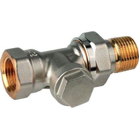 Resideo Racor de retorno Verafix latón, niquelado, Paso recto, 3/4", V2400D0020