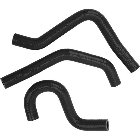 Lot de 3 durites de radiateur de moto en silicone épais résistant aux hautes températures, noires, pour CR80R et CR85R. (1/5)