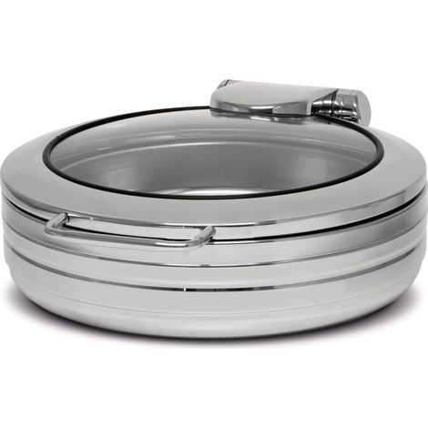 Chafing Dish Rond Couvercle en Verre 6 Litres - Pujadas