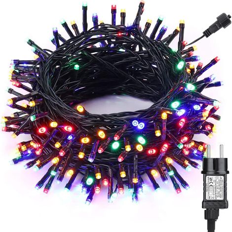 Guirlande Noel Extérieure Multicolore, 33M 300 LED Guirlande Lumineuse Sapin Intérieur,8 Modes Etanche pour Arbres de Noël Chambre Jardin Terrasse (1/5)