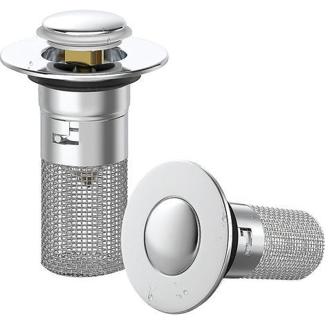 Sink stopper, drain strainer with removable anti-hair filter basket, anti-clogging protection for bathtub (1/5)