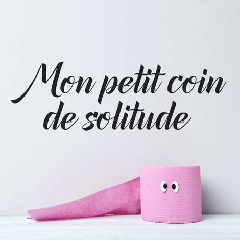 Sticker Mural - Citation Coin de solitude - 7x22 cm - Noir (1/3)
