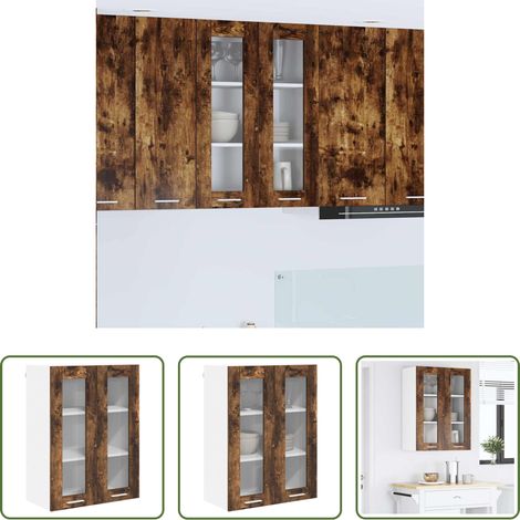 vidaXL Geräucherte Eiche - Hängeschrank Geräucherte Eiche 60 x 31 x 80 cm Holzwerkstoff (1/5)